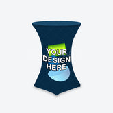 Lofaris Cocktail Table With Custom Stretch Tablecloth For Event